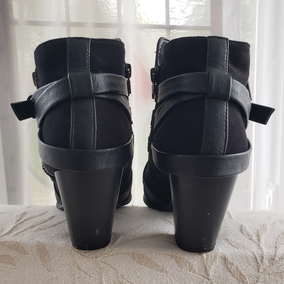 SOLD Black Strap Bootie Heel Ankle Boots - Size 9 - Picture 2 of 9